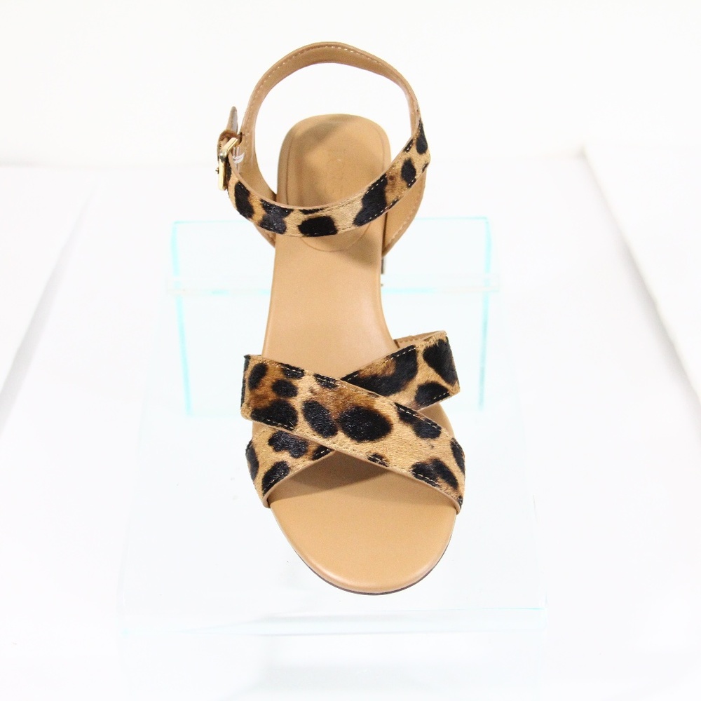 J Crew Heel Sandals NEW Animal Print Shoes Women sz 7.5 - Picture 6 of 8